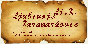 Ljubivoje Karamarković vizit kartica